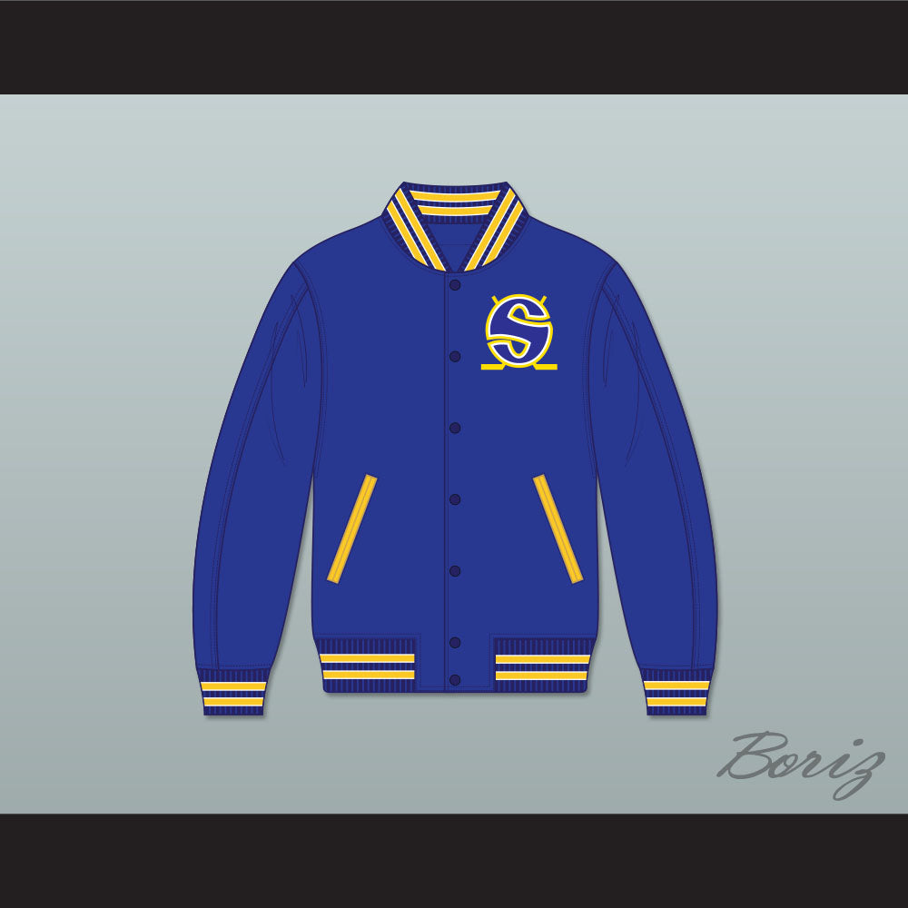 WHA Minnesota Blue Varsity Letterman Jacket-Style Sweatshirt 2