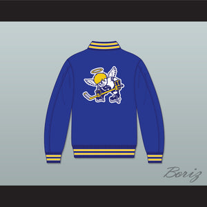 WHA Minnesota Blue Varsity Letterman Jacket-Style Sweatshirt 2
