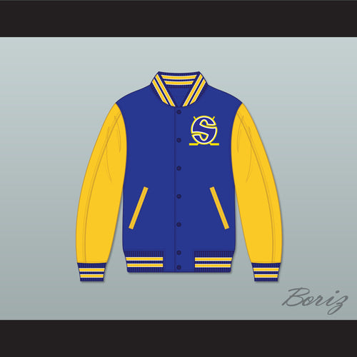 WHA Minnesota Blue and Yellow Varsity Letterman Jacket-Style Sweatshirt 2