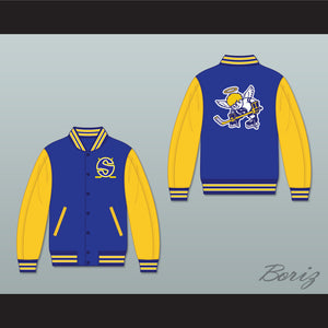 WHA Minnesota Blue and Yellow Varsity Letterman Jacket-Style Sweatshirt 2
