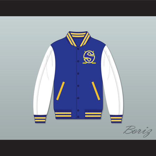 WHA Minnesota Blue and White Varsity Letterman Jacket-Style Sweatshirt 2