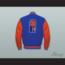 Load image into Gallery viewer, WHA New Jersey Knights Royal Blue Wool and Orange Lab Leather Varsity Letterman Jacket 2