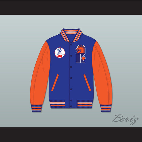 WHA New Jersey Knights Blue and Orange Varsity Letterman Jacket-Style Sweatshirt 1