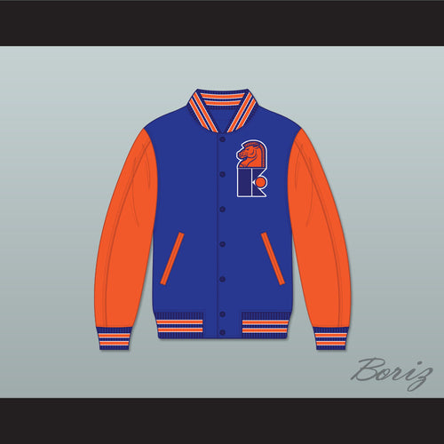 WHA New Jersey Knights Blue and Orange Varsity Letterman Jacket-Style Sweatshirt 2