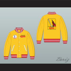 WHA Philadelphia Blazers Yellow Varsity Letterman Jacket-Style Sweatshirt 1