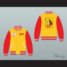 Load image into Gallery viewer, WHA Philadelphia Blazers Yellow and Red Varsity Letterman Jacket-Style Sweatshirt 1