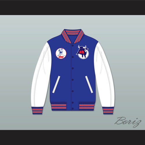 WHA Toronto Toros Blue and White Varsity Letterman Jacket-Style Sweatshirt 1