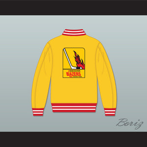 WHA Vancouver Blazers Yellow Varsity Letterman Jacket-Style Sweatshirt 1