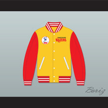 Load image into Gallery viewer, WHA Vancouver Blazers Yellow and Red Varsity Letterman Jacket-Style Sweatshirt 1