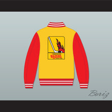 Load image into Gallery viewer, WHA Vancouver Blazers Yellow and Red Varsity Letterman Jacket-Style Sweatshirt 1
