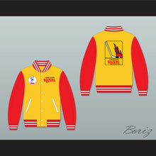 Load image into Gallery viewer, WHA Vancouver Blazers Yellow and Red Varsity Letterman Jacket-Style Sweatshirt 1