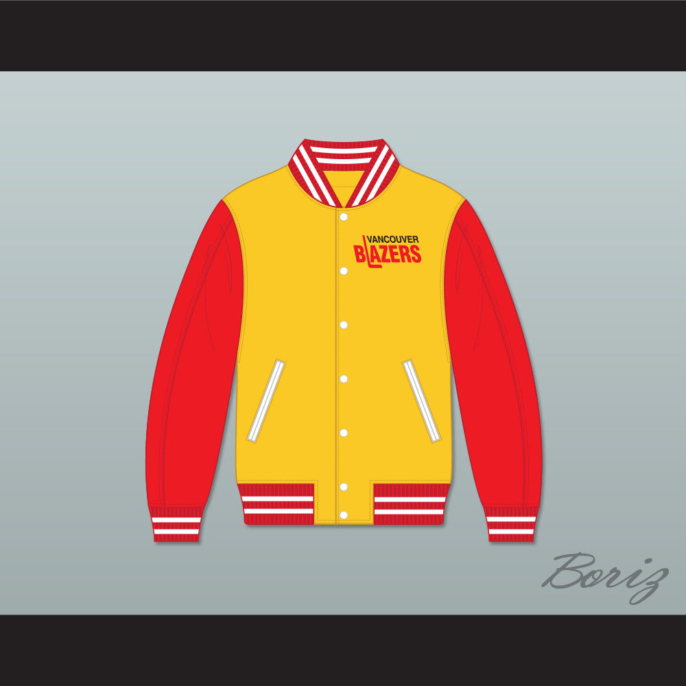 WHA Vancouver Blazers Yellow and Red Varsity Letterman Jacket-Style Sweatshirt 2