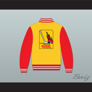 WHA Vancouver Blazers Yellow and Red Varsity Letterman Jacket-Style Sweatshirt 2