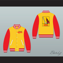 Load image into Gallery viewer, WHA Vancouver Blazers Yellow and Red Varsity Letterman Jacket-Style Sweatshirt 2