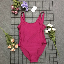 Load image into Gallery viewer, WHO RUN THE WORLD GIRLS Funny Letters 2018 Women Sexy One piece Swimsuit High Waist Bathing Suit Bodysuit maillot de bain femme