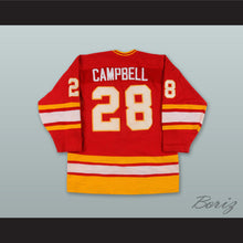 Load image into Gallery viewer, Wade Campbell 28 Moncton Golden Flames Red Hockey Jersey