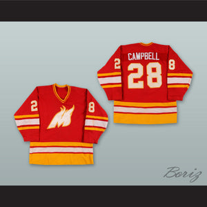 Wade Campbell 28 Moncton Golden Flames Red Hockey Jersey