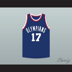 Wallace Jones 17 Indianapolis Olympians Blue Basketball Jersey