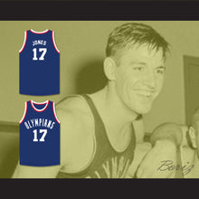 Load image into Gallery viewer, Wallace Jones 17 Indianapolis Olympians Blue Basketball Jersey