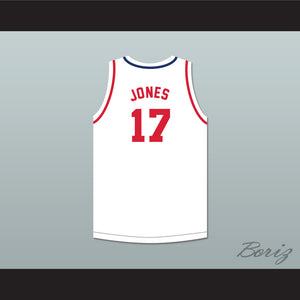 Wallace Jones 17 Indianapolis Olympians White Basketball Jersey