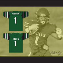 Load image into Gallery viewer, Wan&#39;Dale Robinson 1 Western Hills High School Wolverines Green Football Jersey 2