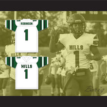 Load image into Gallery viewer, Wan&#39;Dale Robinson 1 Western Hills High School Wolverines White Football Jersey 2