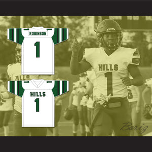 Wan'Dale Robinson 1 Western Hills High School Wolverines White Football Jersey 2