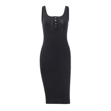 Load image into Gallery viewer, WannaThis Maxi Tank Dress Rib-Knit Solid Elastic Casual Sexy Bodycon Slashs Neck Slim Women Vintage Strap Long Pencil Dresses