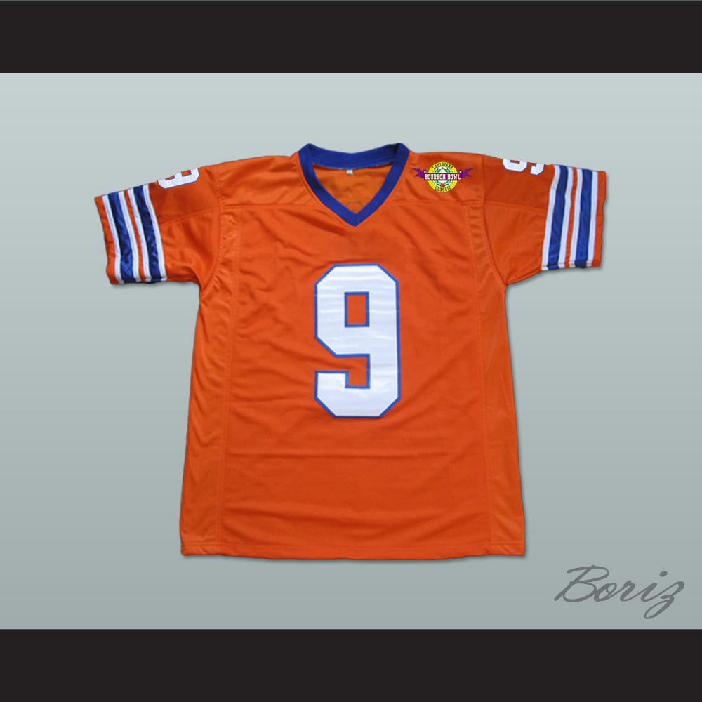 Bobby Boucher 9 Mud Dogs Football Jersey with Bourbon Bowl Patch Alternate