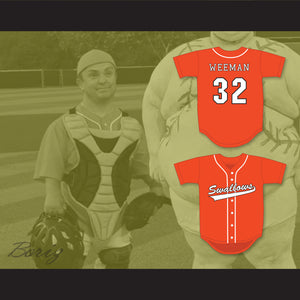 Wee Man 32 Swallows Play Ball Orange Baseball Jersey