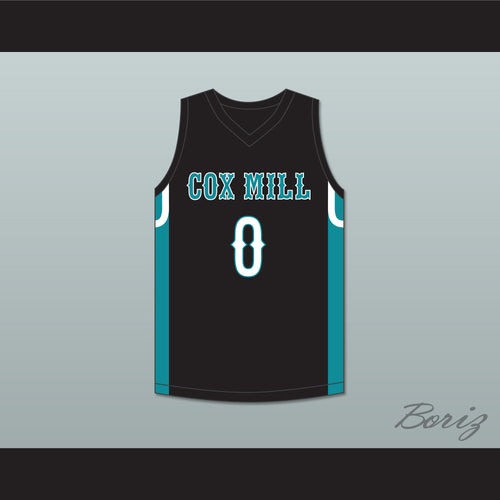 Wendell Moore Jr 0 Cox Mill High School Chargers Black Basketball Jersey 2