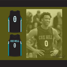 Load image into Gallery viewer, Wendell Moore Jr 0 Cox Mill High School Chargers Black Basketball Jersey 1