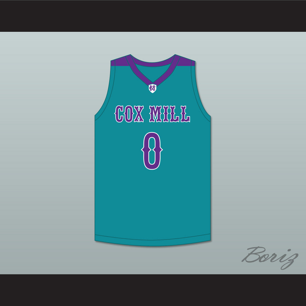 Wendell Moore Jr 0 Cox Mill High School Chargers Teal Basketball Jersey 2