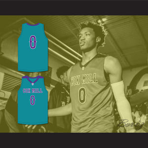 Wendell Moore Jr 0 Cox Mill High School Chargers Teal Basketball Jersey 1