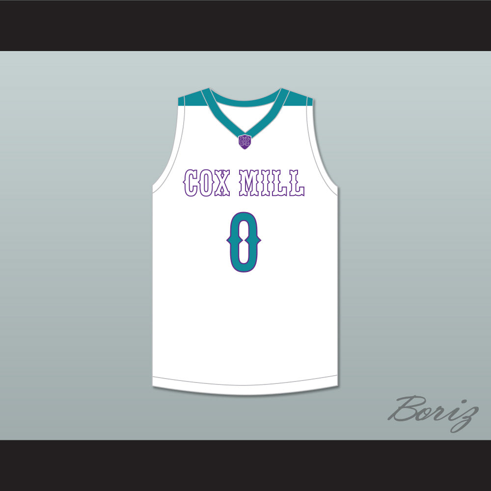 Wendell Moore Jr 0 Cox Mill High School Chargers White Basketball Jersey 2