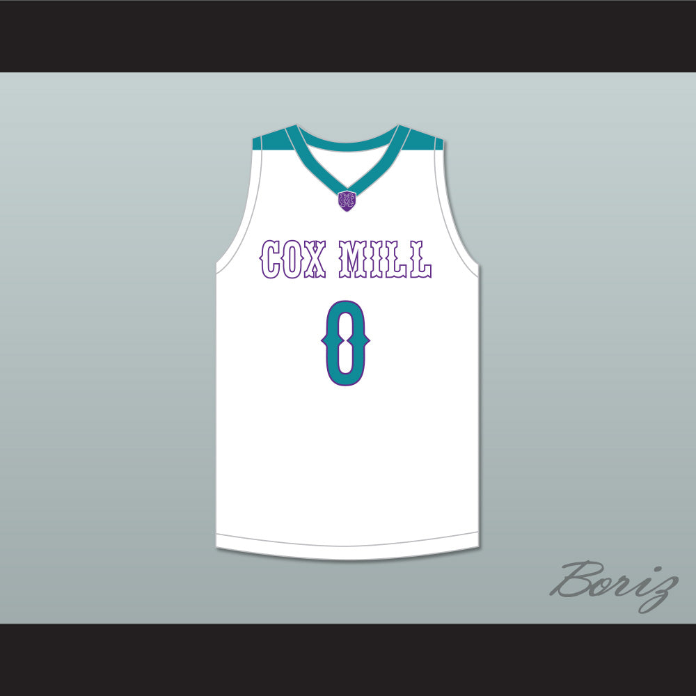Wendell Moore Jr 0 Cox Mill High School Chargers White Basketball Jersey 1