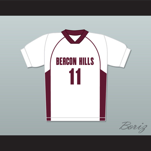 Scott McCall 11 Beacon Hills Cyclones Lacrosse Jersey Teen Wolf White Style