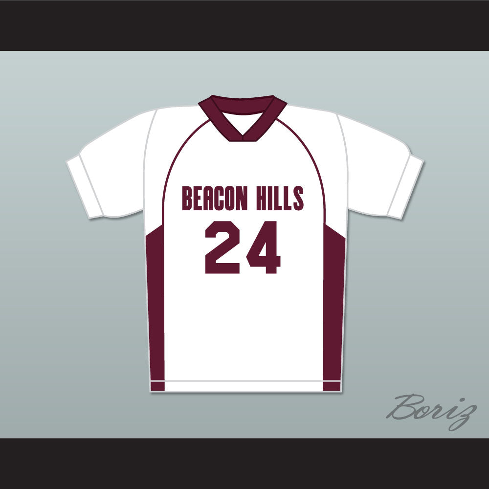 Stiles Stilinski 24 Beacon Hills Cyclones Lacrosse Jersey Teen Wolf White Style