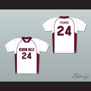 Stiles Stilinski 24 Beacon Hills Cyclones Lacrosse Jersey Teen Wolf White Style
