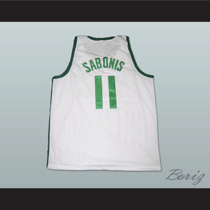 Arvydas Sabonis 11 Zalgiris Kaunas White Basketball Jersey