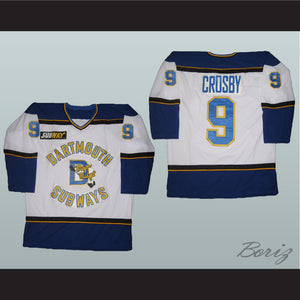 Sidney Crosby 9 Dartmouth Subways Major Midget White Hockey Jersey