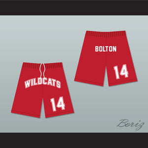 Troy Bolton 14 East High School Wildcats Red Basketball Shorts