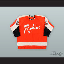 Load image into Gallery viewer, Willie Brossart 25 Richmond Robins Orange Hockey Jersey