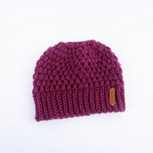 Load image into Gallery viewer, Winter Knitting Hats Winter Women Hat Ladies Girl Stretch Knit Hat With Tag Messy Bun Ponytail Beanie Holey Warm Hats Caps