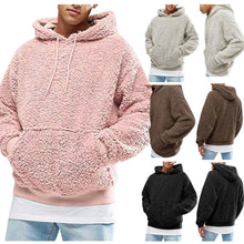 Load image into Gallery viewer, Winter Men Warm Faux Fur Teddy Bear Hoodie Hooded Sweatshirt Tops Pullover Casual Men Hooded Baggy Sweatshirt Coat Putwear