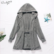 Load image into Gallery viewer, Winter Pajamas Set Women Sleepwear Warm Flannel Long Sleeves Robe Vest Short Pants Pajamas Pink Cute Homewear Velvet Home Suit
