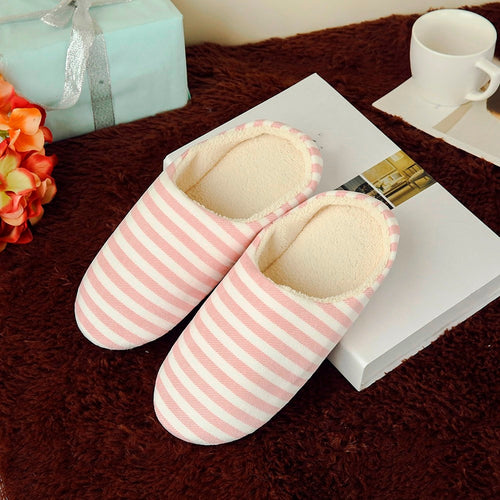 Winter Slippers Home Slipper Women Men Striped Bottom Soft Home Slippers Warm Cotton Shoes Women Indoor Plush Slippers Shoes#10