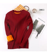 Load image into Gallery viewer, Winter plus Thick Velvet 4XL size knit Sweater Velvet lining Warm Bottoming Pullover Sweater 2018 Loose Obese Women&#39;s Sweater