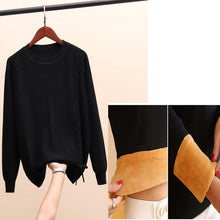 Load image into Gallery viewer, Winter plus Thick Velvet 4XL size knit Sweater Velvet lining Warm Bottoming Pullover Sweater 2018 Loose Obese Women&#39;s Sweater