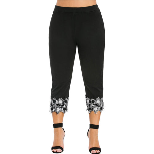 Wome Leggings 2020 Korean Black Fashion Leggings Casual Elastic Waist Large Size High Waist Applique Feet Pants Push High#JY